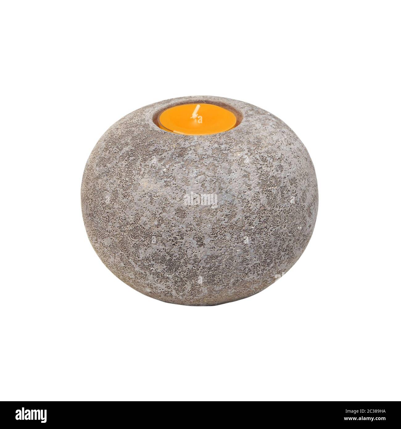 Round decorative candlestick isolated with clipping path included Stock