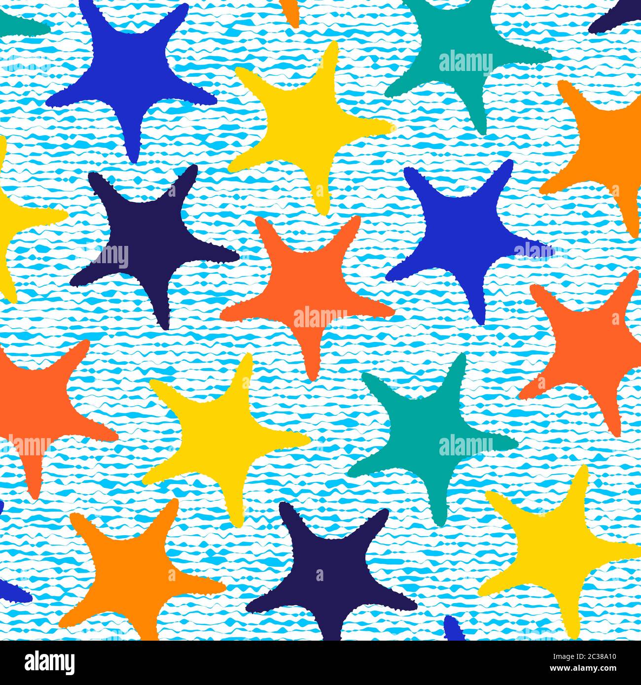 Colorful starfish pattern with stripes. Vector illustration Stock Photo ...