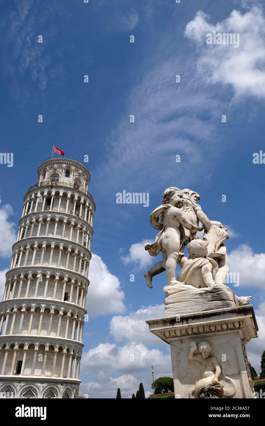 Leaning Tower of Pisa, Tuscany, Italy. Stock Photo