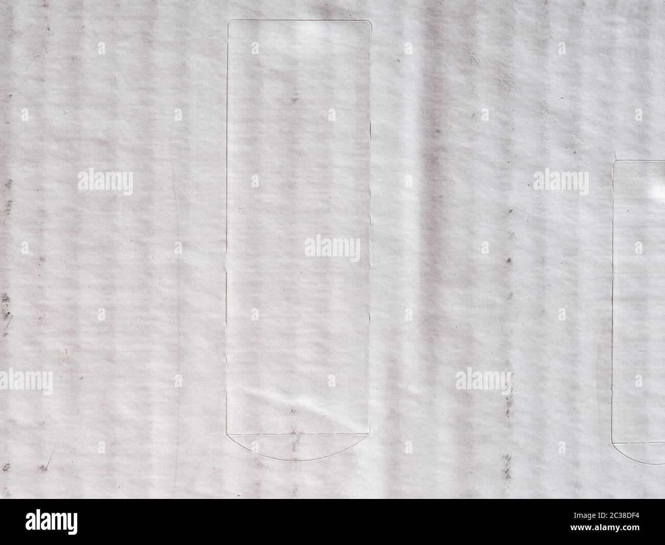 white corrugated cardboard texture useful as a background Stock Photo