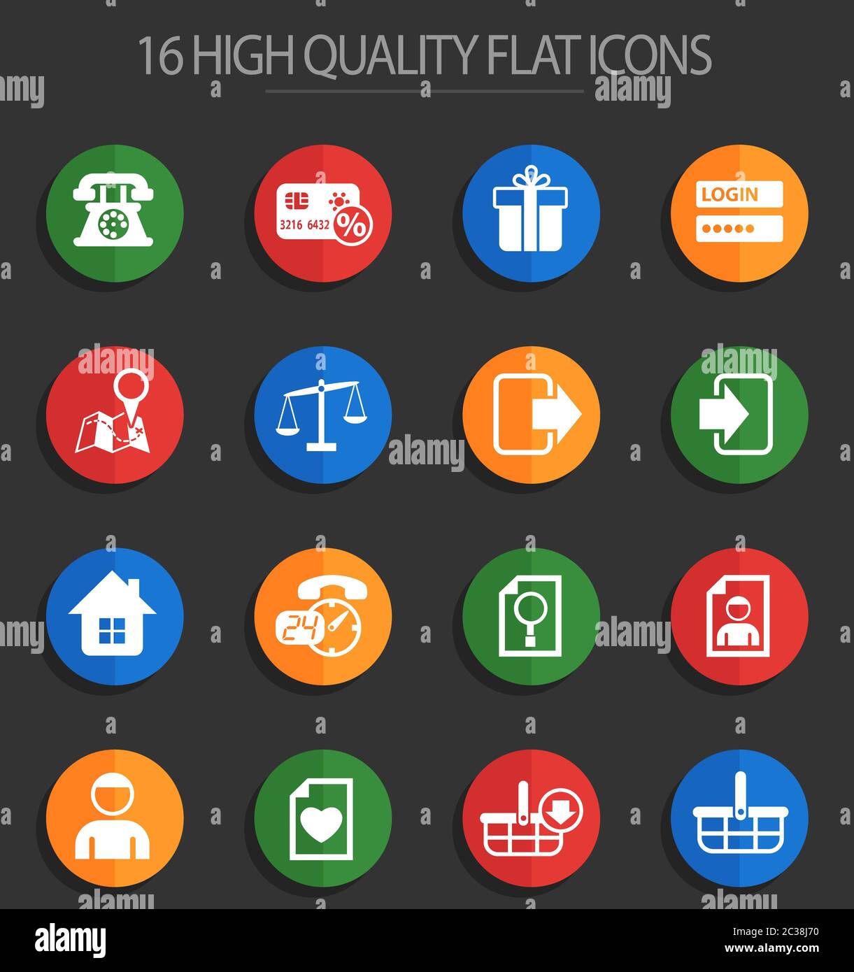 e-commerce interface vector icons for web and user interface design ...
