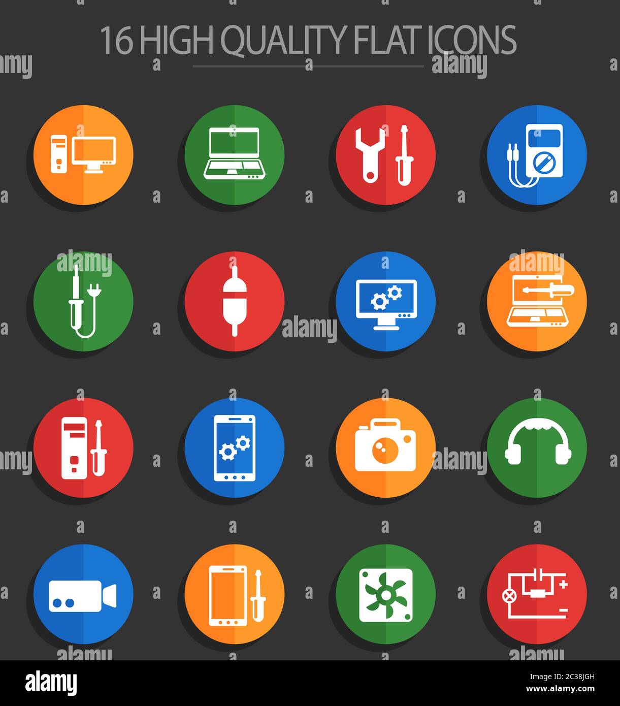 electronics repair vector icons for web and user interface design Stock ...