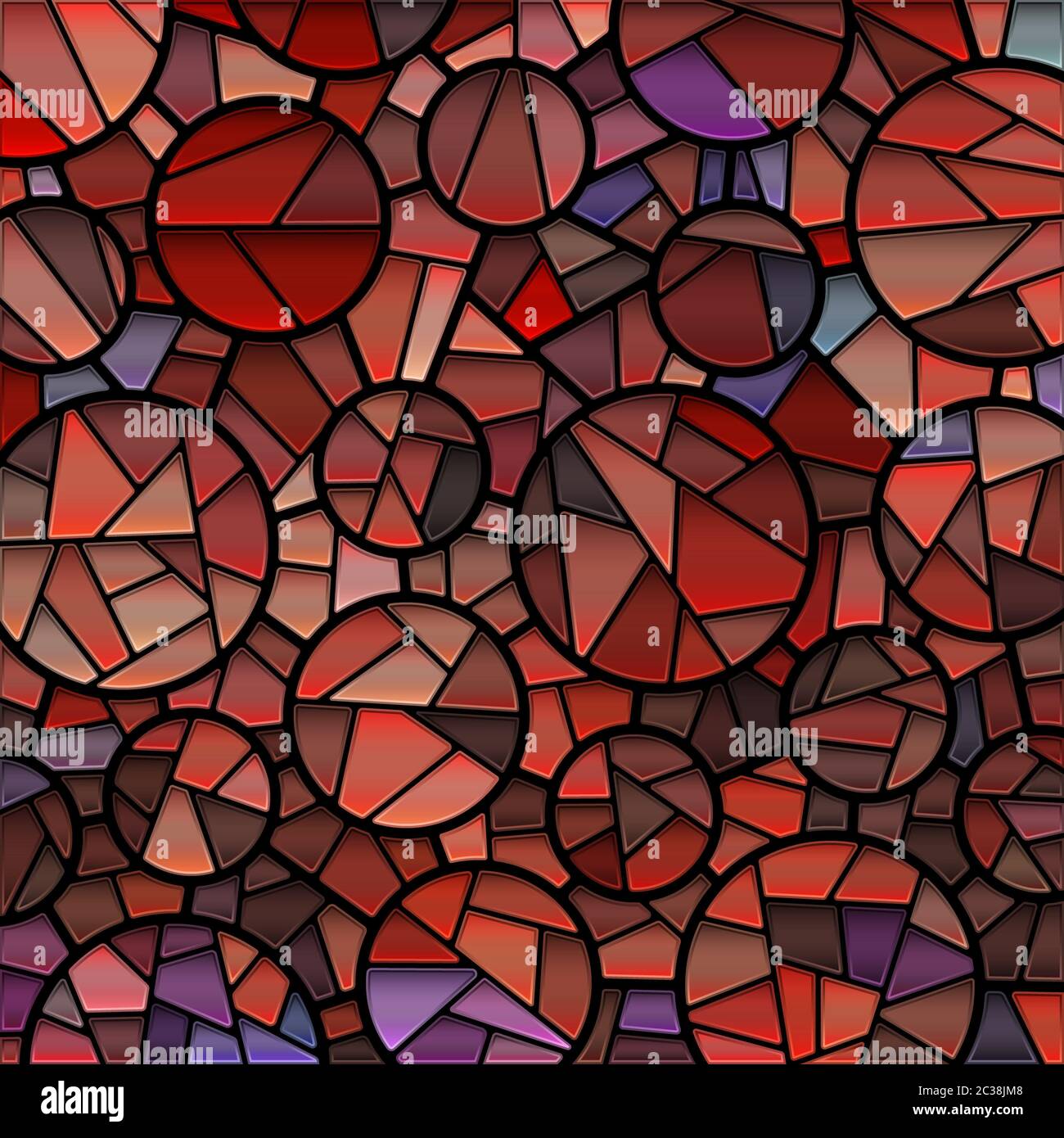 abstract stained-glass mosaic background - red and brown circles Stock ...