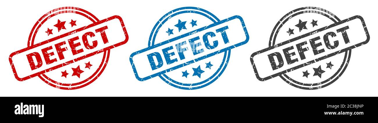 defect stamp. defect round isolated sign. defect label set Stock Vector ...
