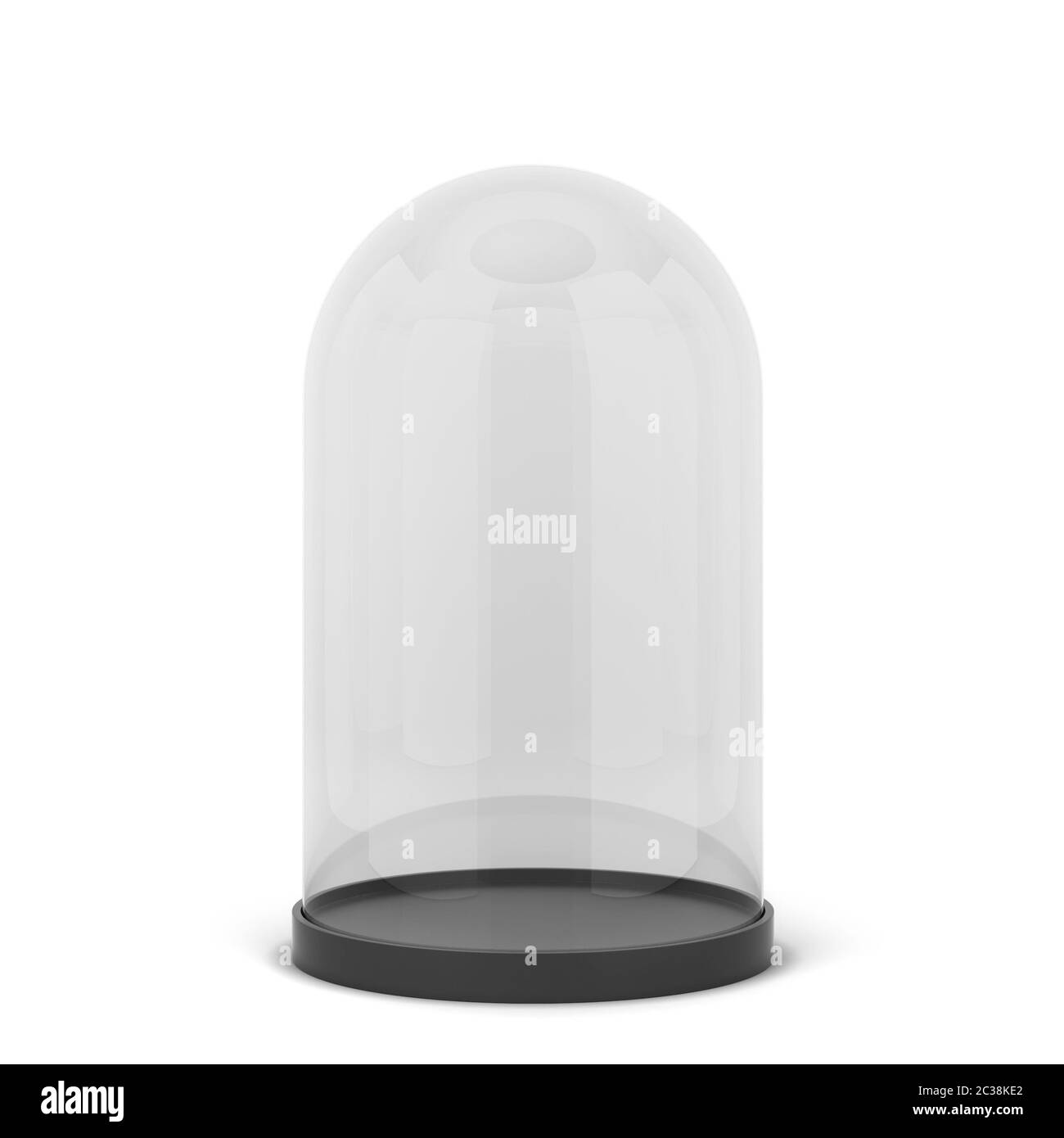 Glass dome on a stand. 3d illustration isolated on white background ...