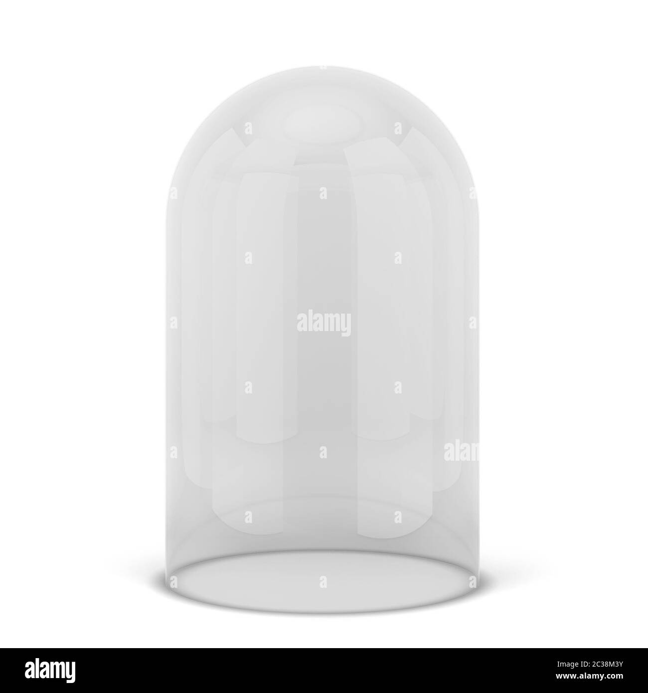 Glass dome on a stand. 3d illustration isolated on white background ...