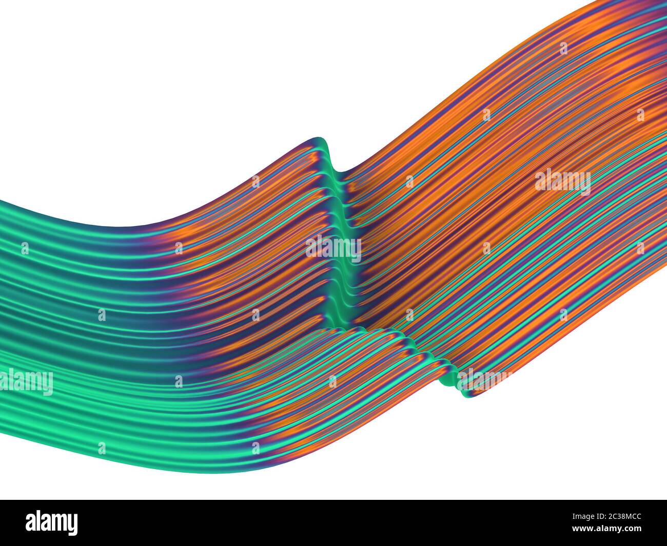 Abstract colorful ribbon shape. 3d illustration isolated on white ...