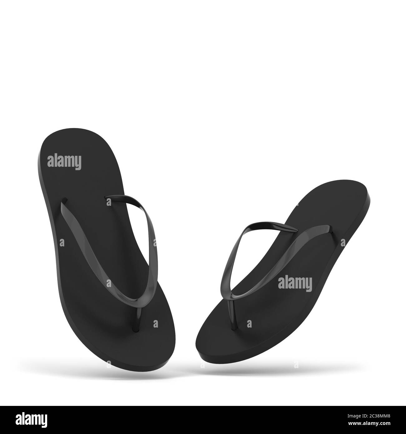 Blank pair of flip flops mockup. 3d illustration isolated on white ...