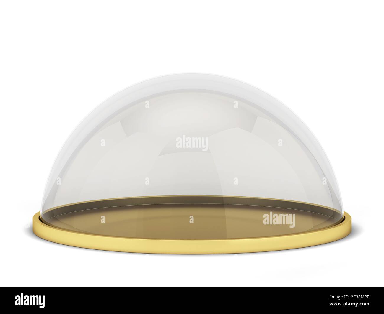 Glass dome on a stand. 3d illustration isolated on white background ...