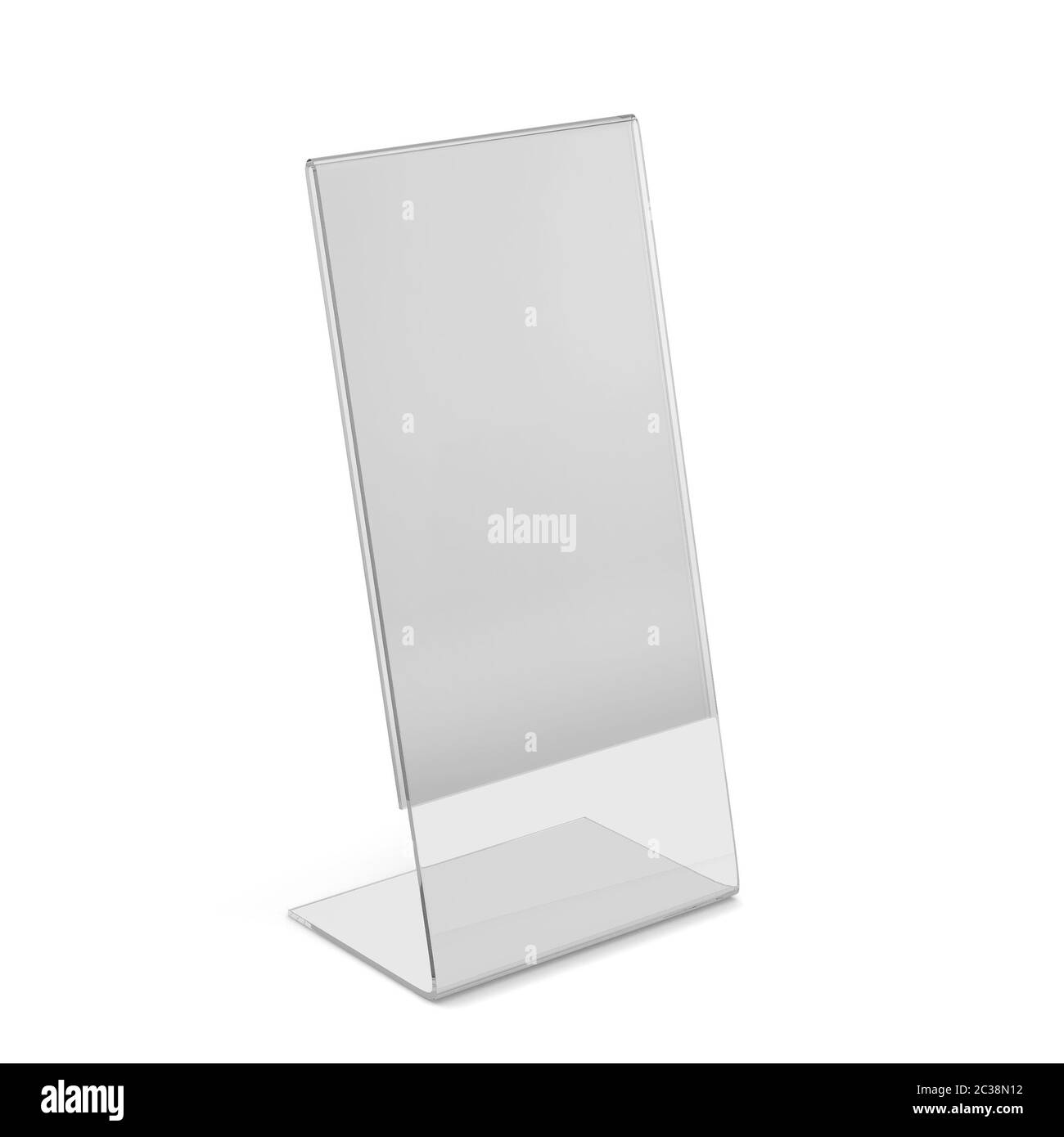 Acrylic holder stand. 3d illustration isolated on white background Stock Photo