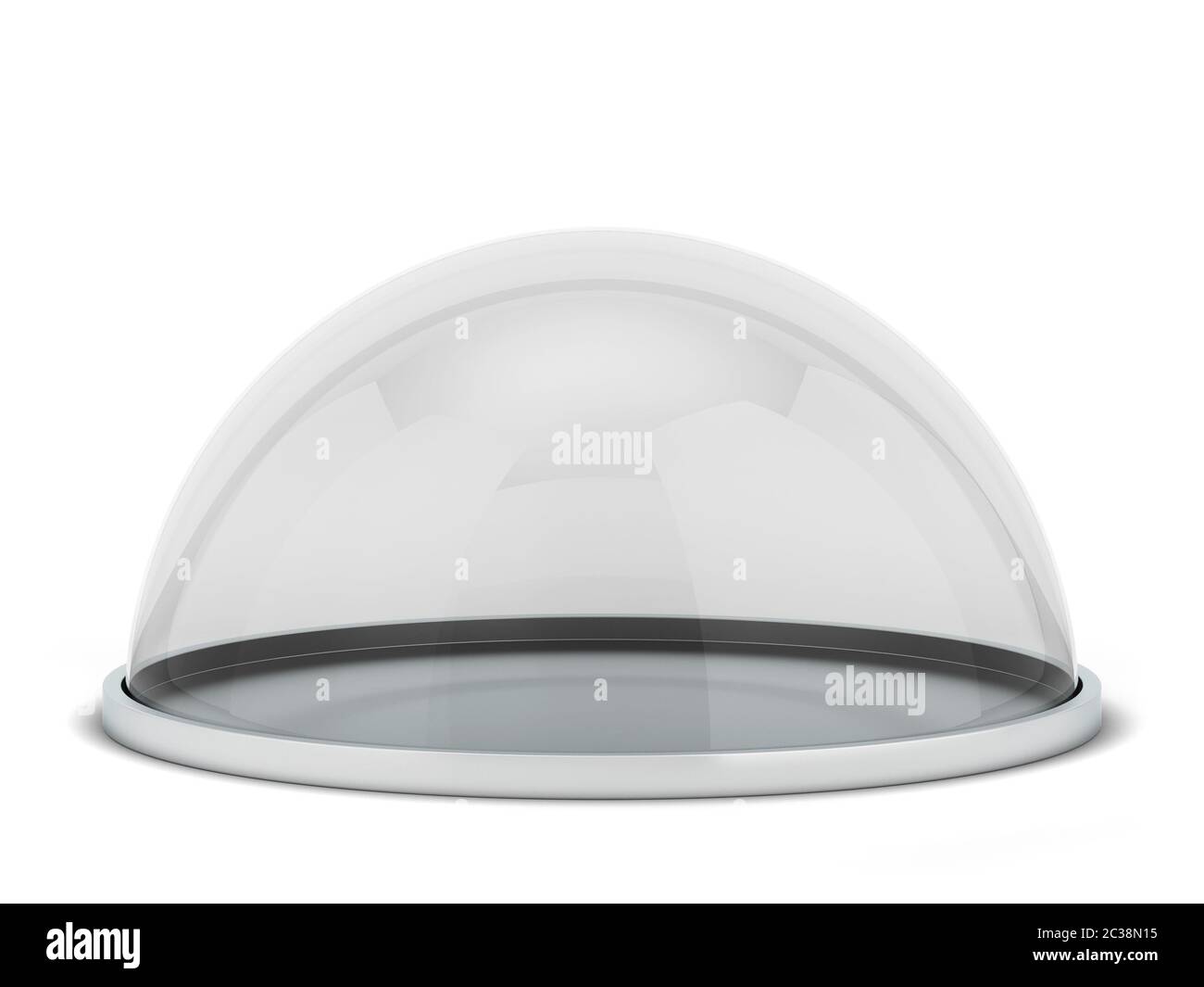 Glass dome on a stand. 3d illustration isolated on white background ...