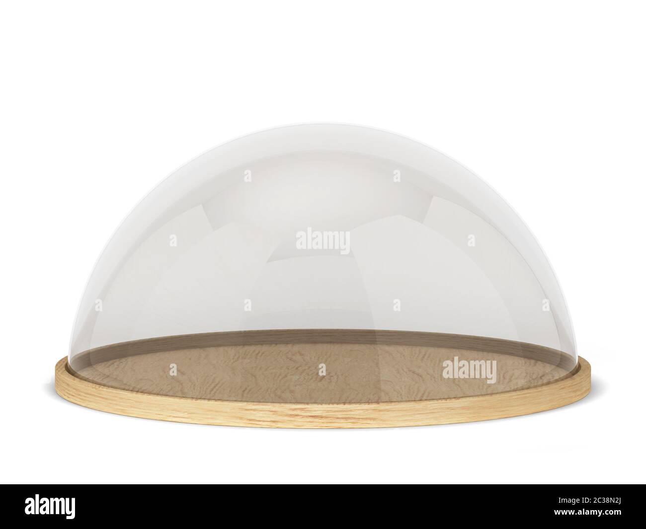 Glass dome on a stand. 3d illustration isolated on white background ...