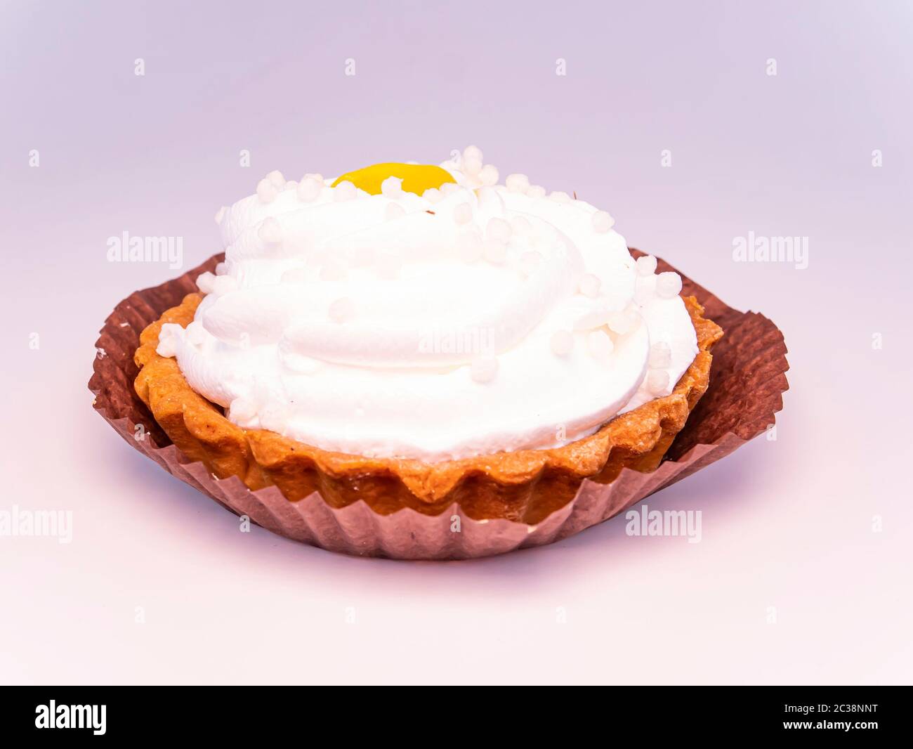 Cake basket with white cream and marmalade. Food photo. Dessert. Place for  text Stock Photo - Alamy