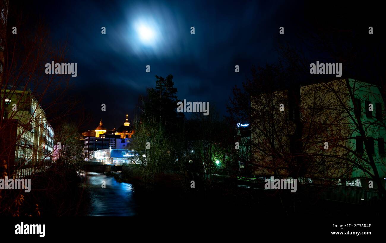 Night view of Siegen city Stock Photo