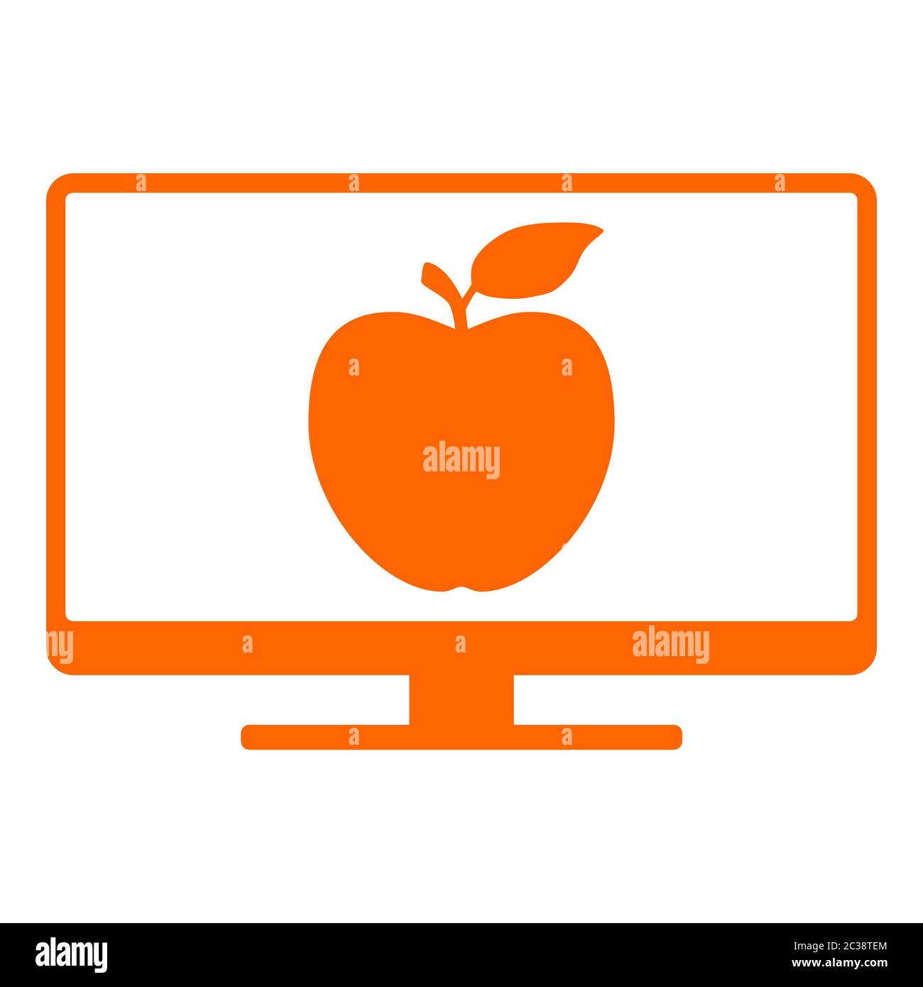 Apple and screen Stock Photo - Alamy