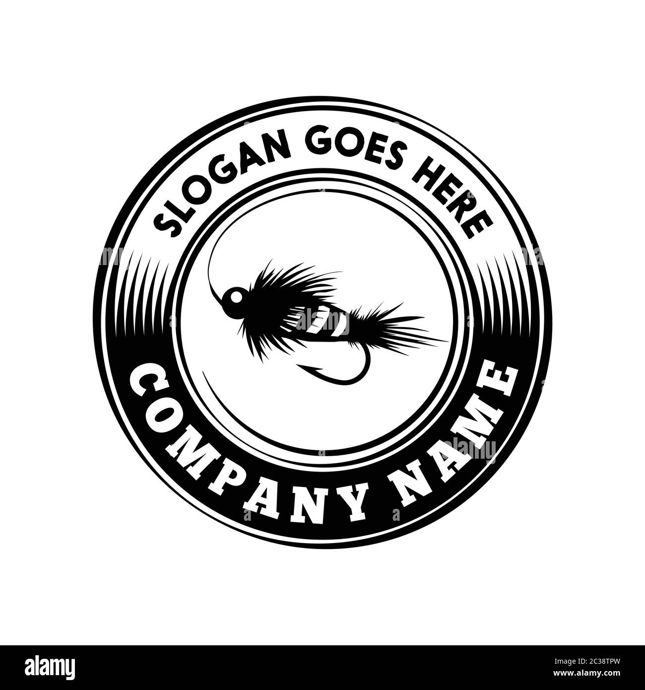 Fly Fishing Logo. Vector and Illustration Stock Vector Image & Art