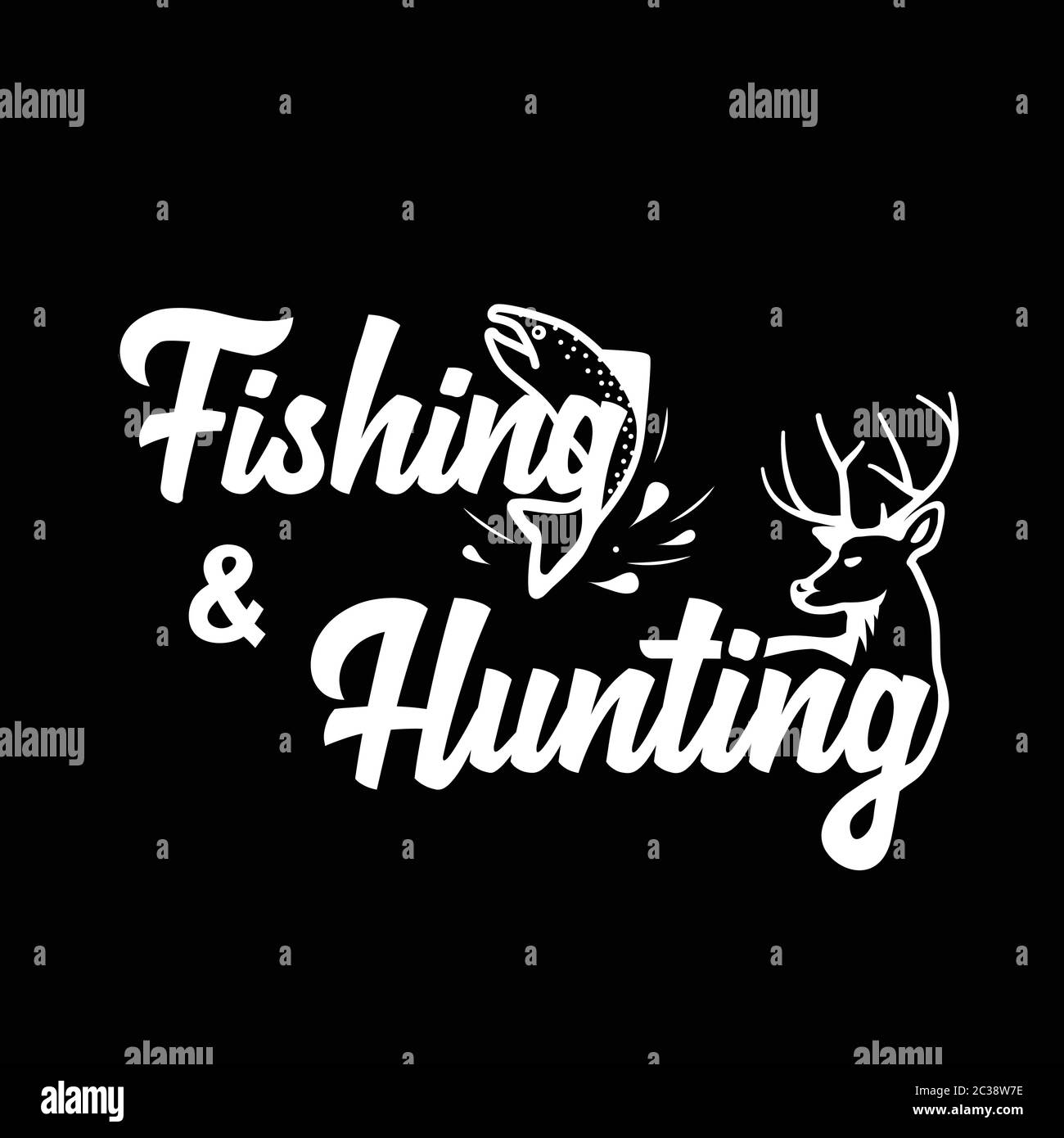 Fishing & hunting logo. Black and white lettering design. Decorative  inscription. Fishing and hunting vector illustration Stock Vector Image &  Art - Alamy