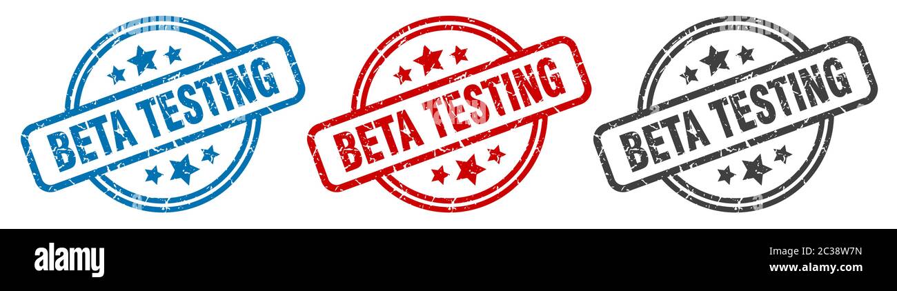beta testing stamp. beta testing round isolated sign. beta testing label set Stock Vector