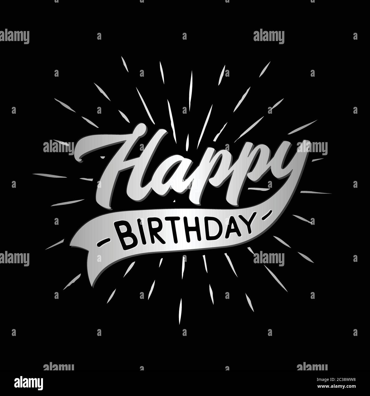 Happy Birthday lettering design. Vector and illustration Stock Vector ...
