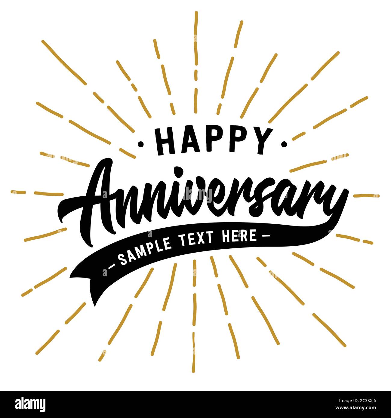 Happy Anniversary lettering design. Vector and illustration Stock