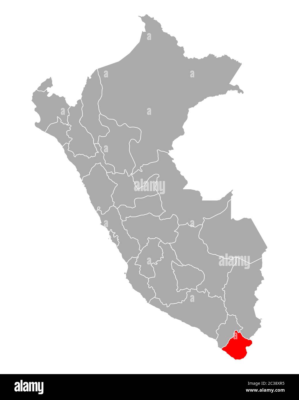Map of Tacna in Peru Stock Photo