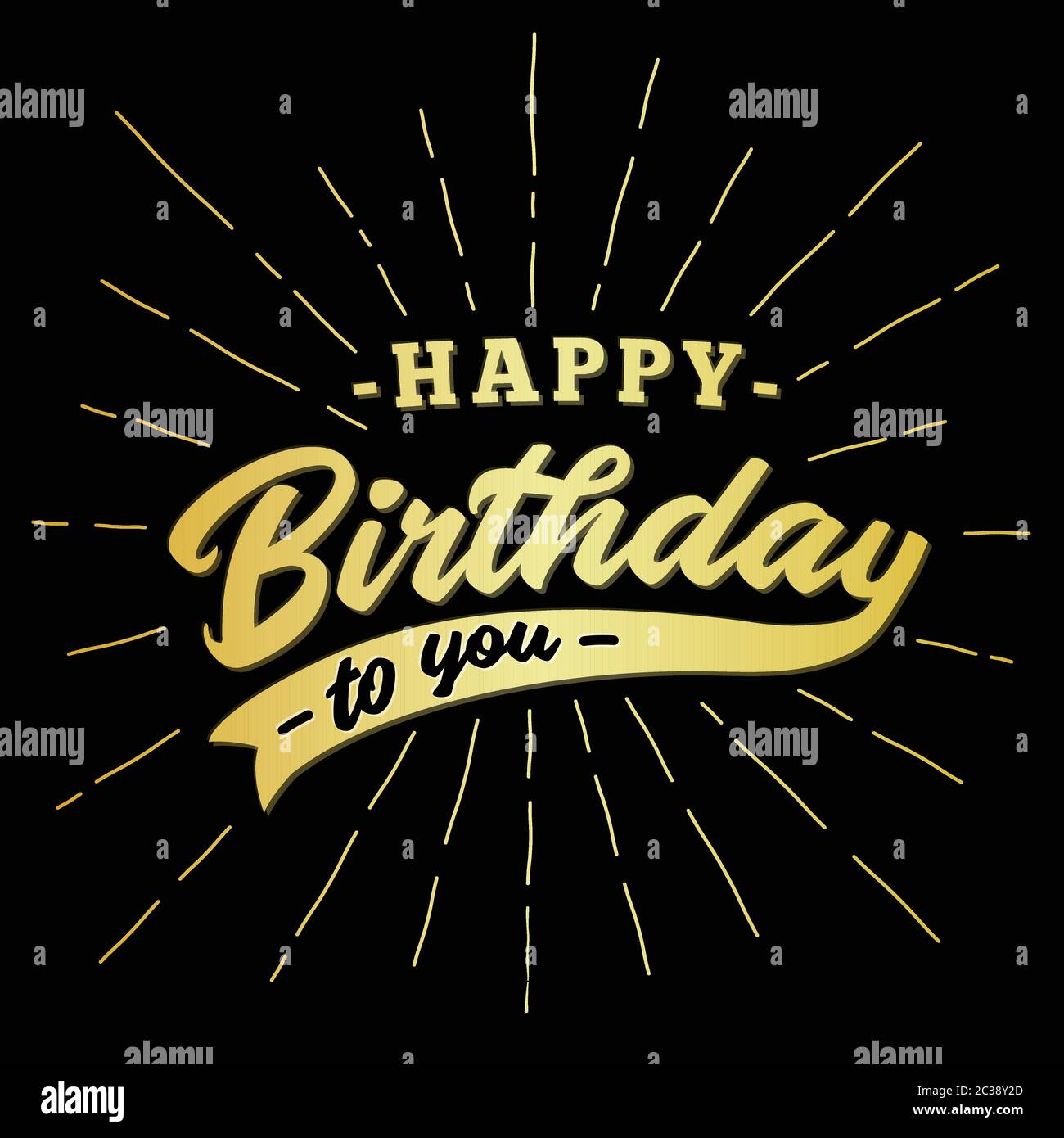 Happy Birthday lettering design. Vector and illustration Stock Vector ...