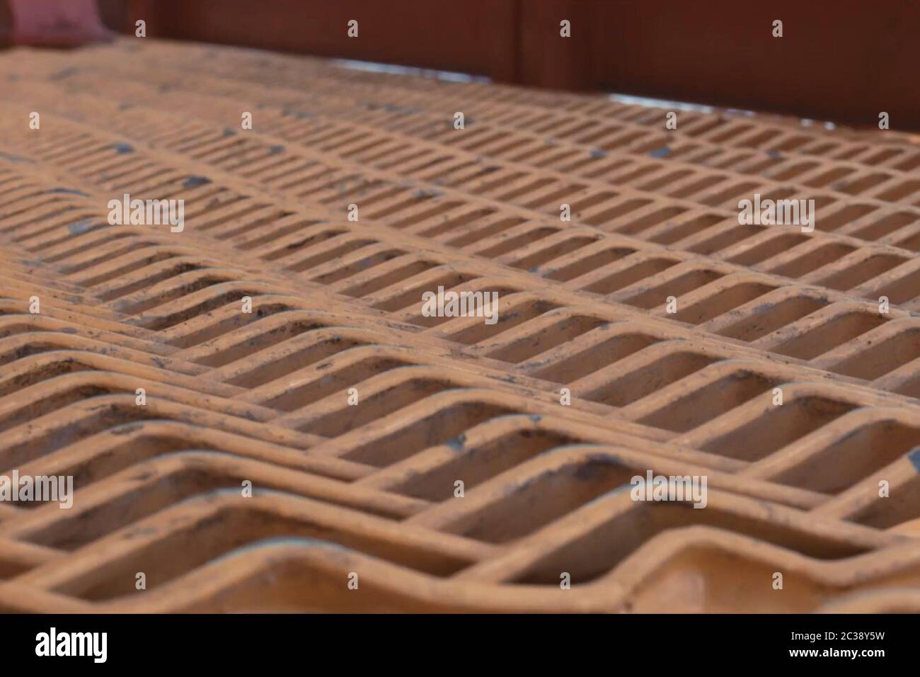 Non-slip surface at industrial sites servicing machinery and equipment. Stock Photo