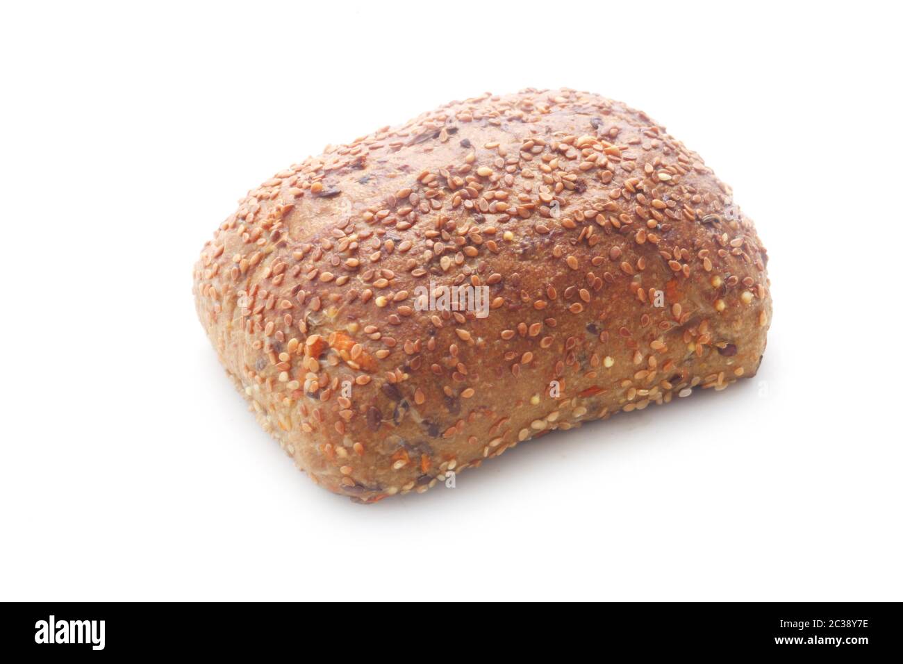Whole Grain Roll Isolated On White Stock Photo