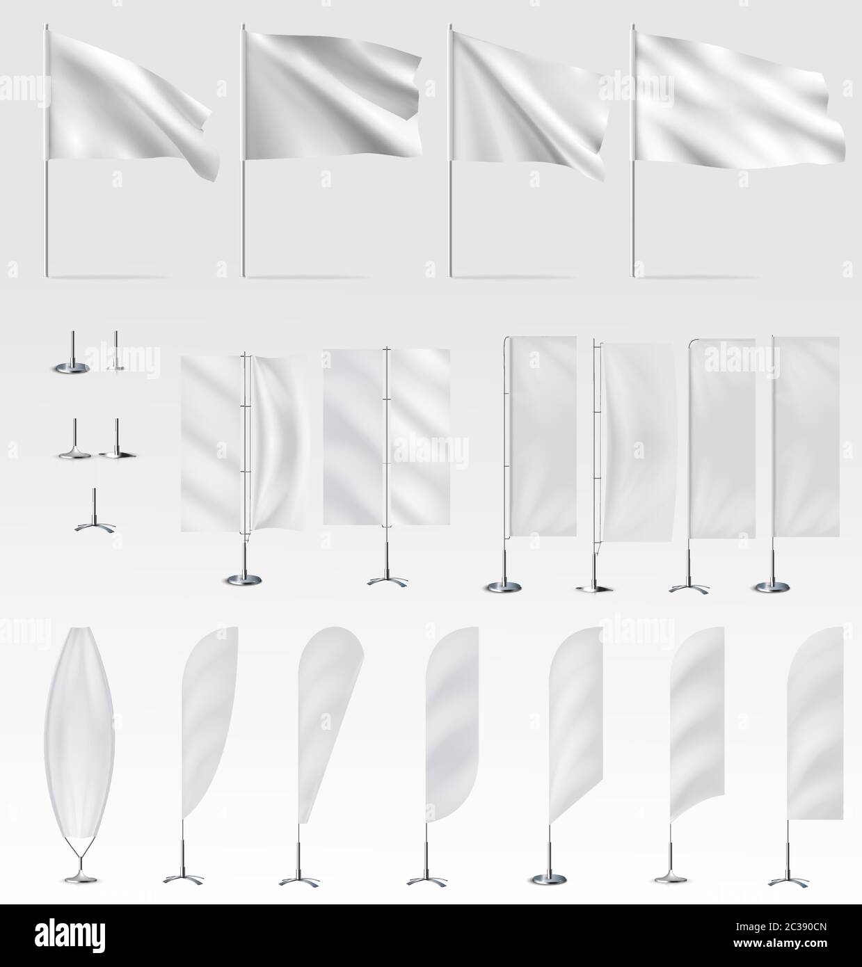 Mockups of white flags, banner flags Stock Vector Image & Art Alamy