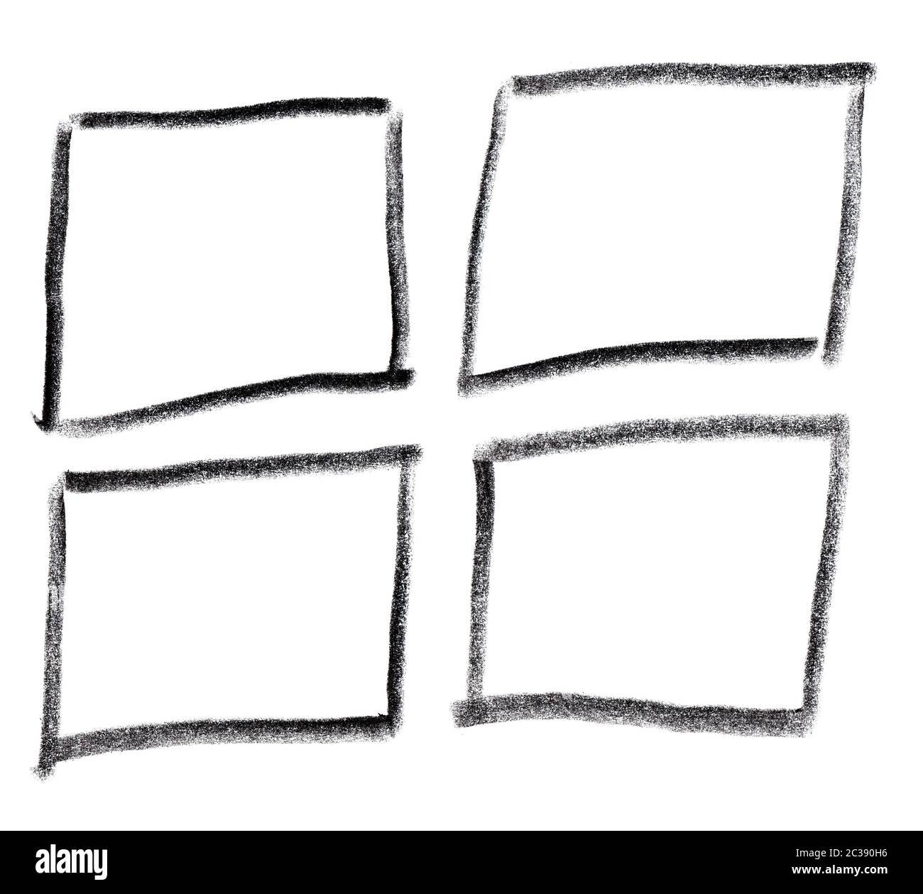 Set of 4 hand painted rectangle frames with black color Stock Photo - Alamy