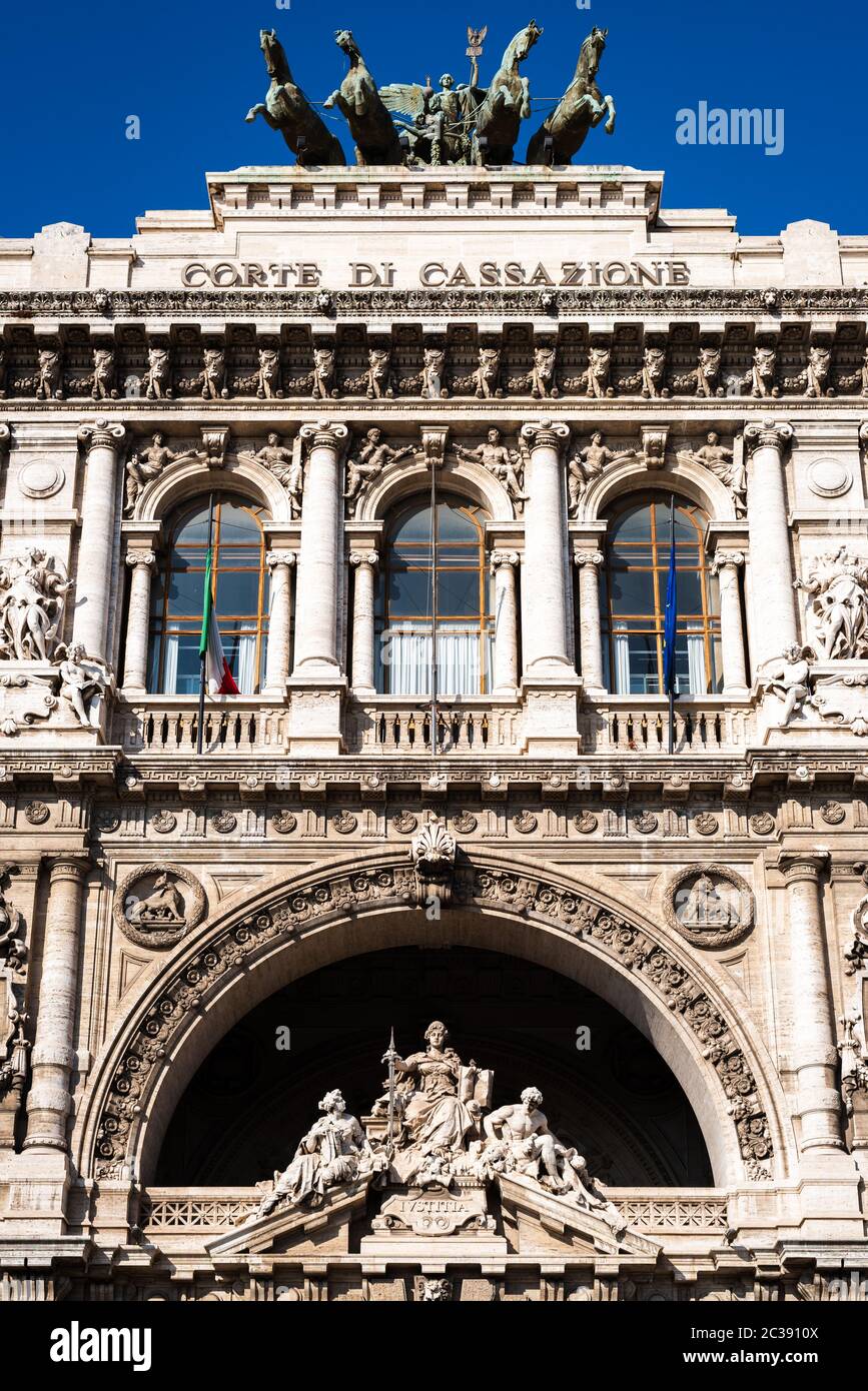 Monumental facade of the Court of Cassation in Rome, Italy Stock Photo