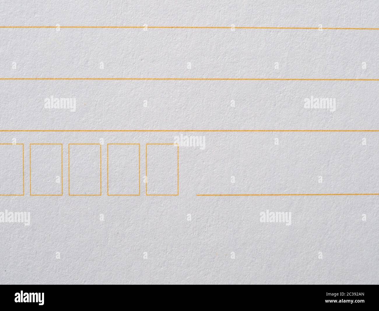 Blank Postcode blank form with fields for address and postcode, white paper texture ...
