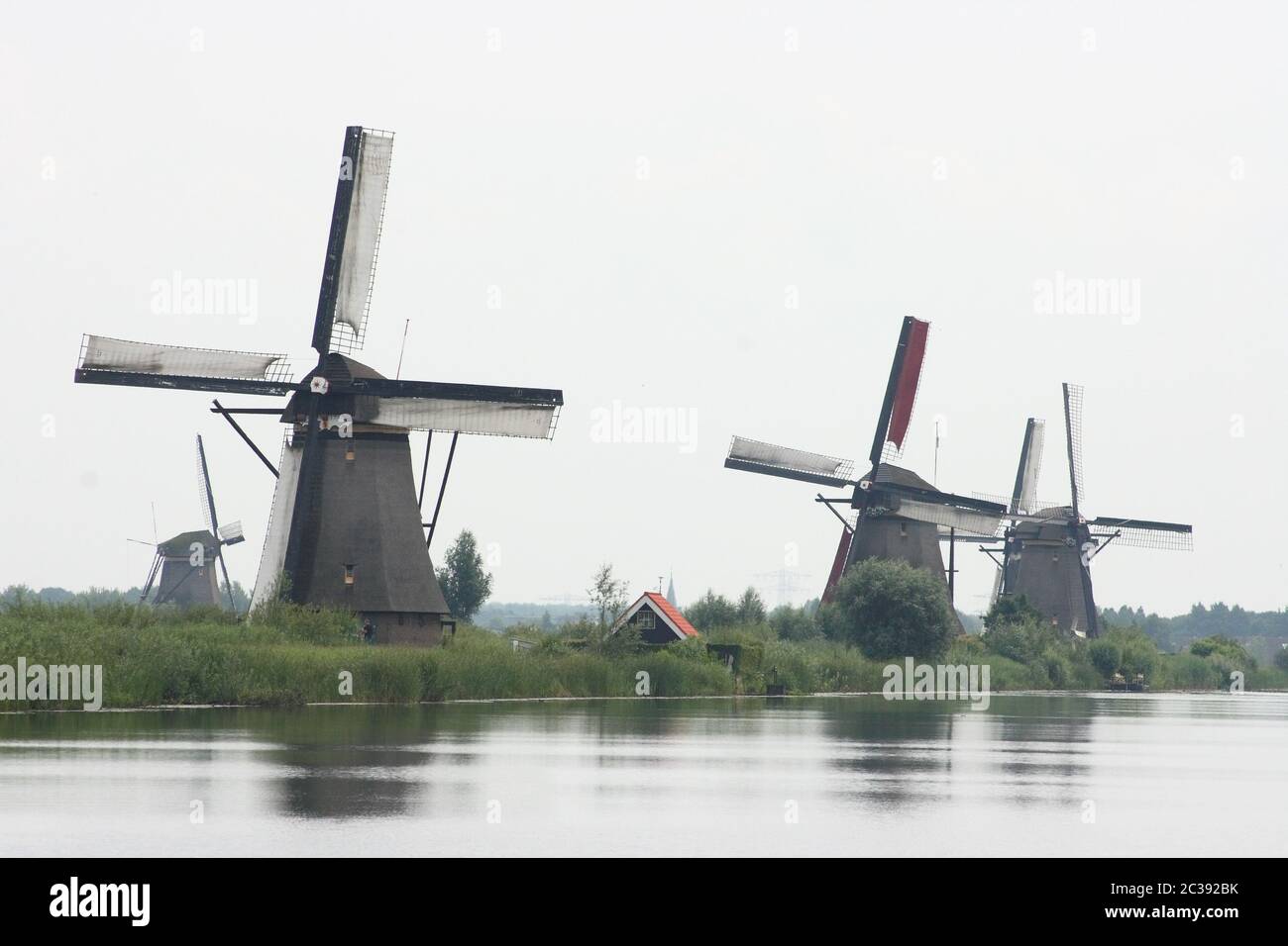 A beautiful, old, historic windmill, with four wings Stock Photo