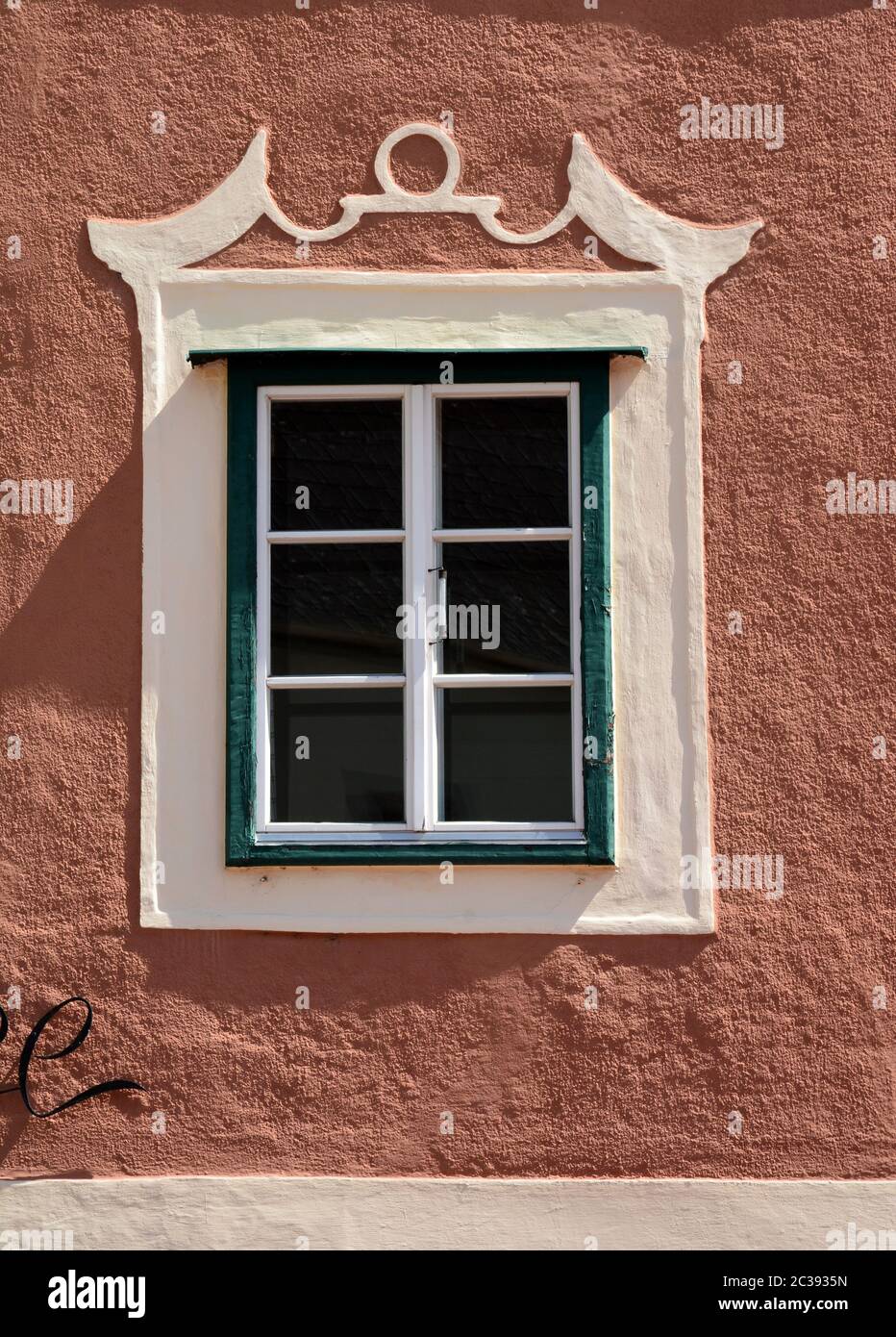 historical window in Grein Stock Photo