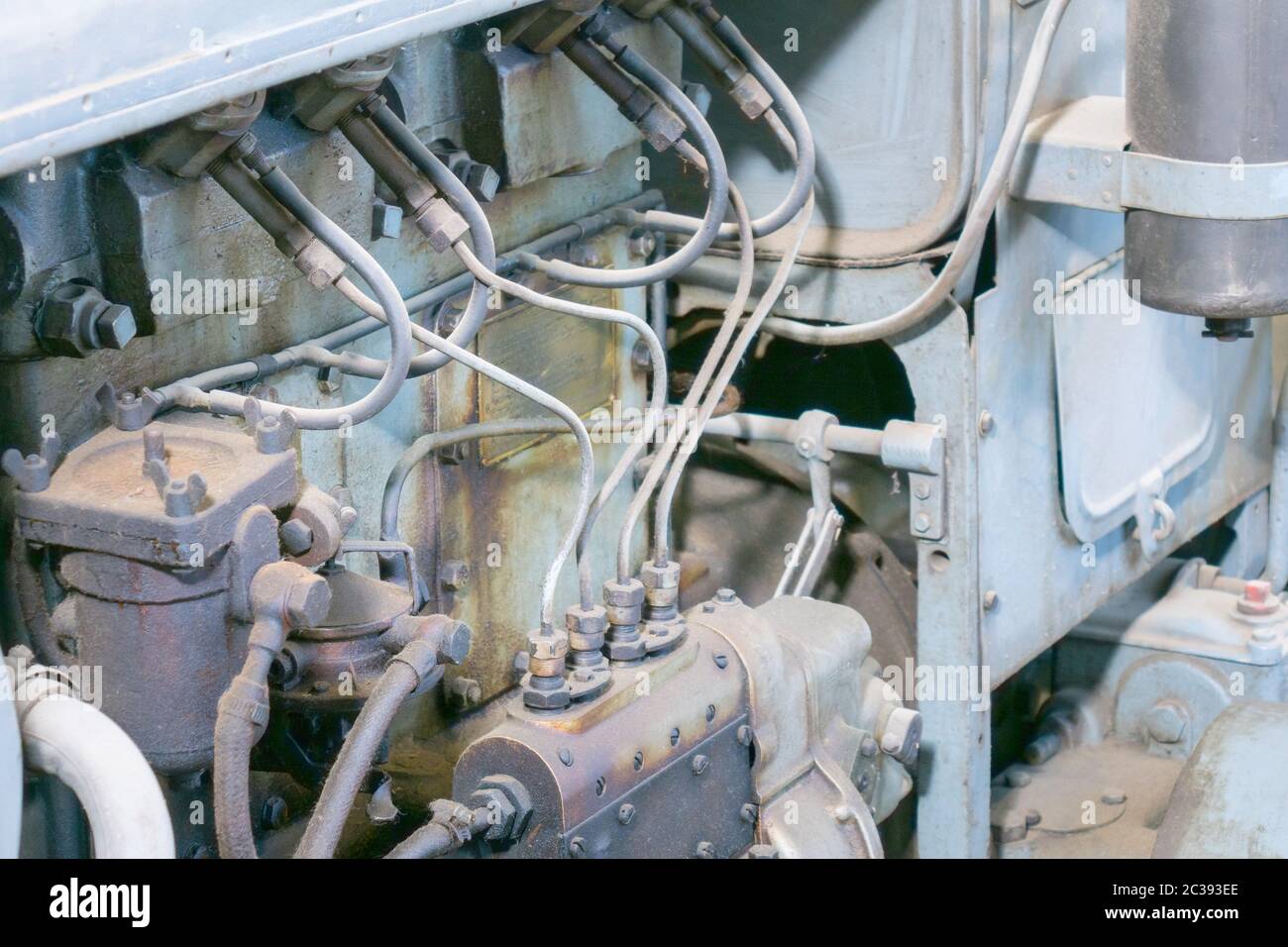 Close up of the ignition system of an old farm tractor Stock Photo Alamy