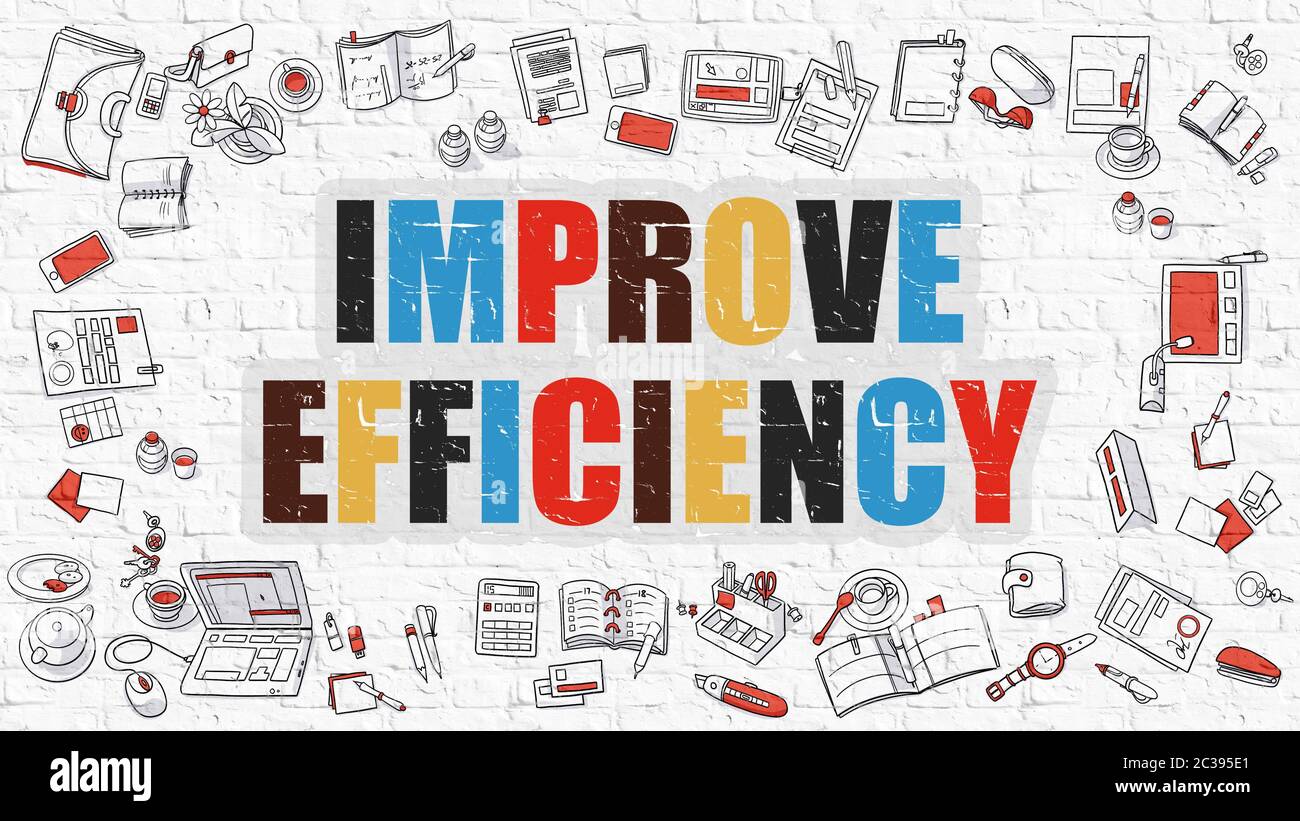 Improve Efficiency - Multicolor Concept with Doodle Icons Around on ...