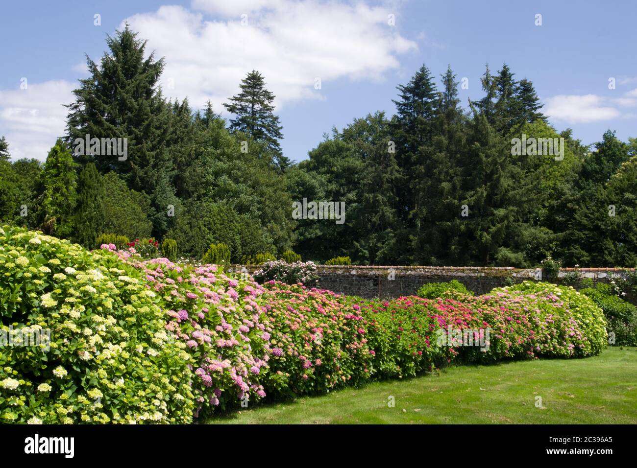 Walled garden, Parc Botanique de Haute Bretagne Stock Photo