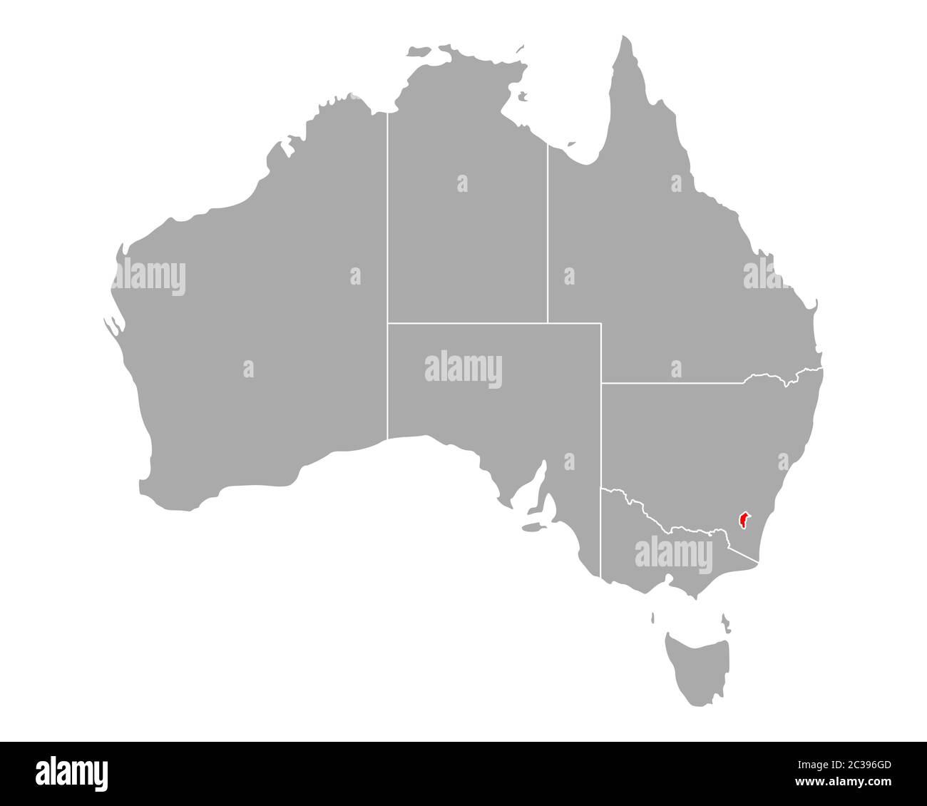 Map of Australian Capital Territory in Australia Stock Photo - Alamy