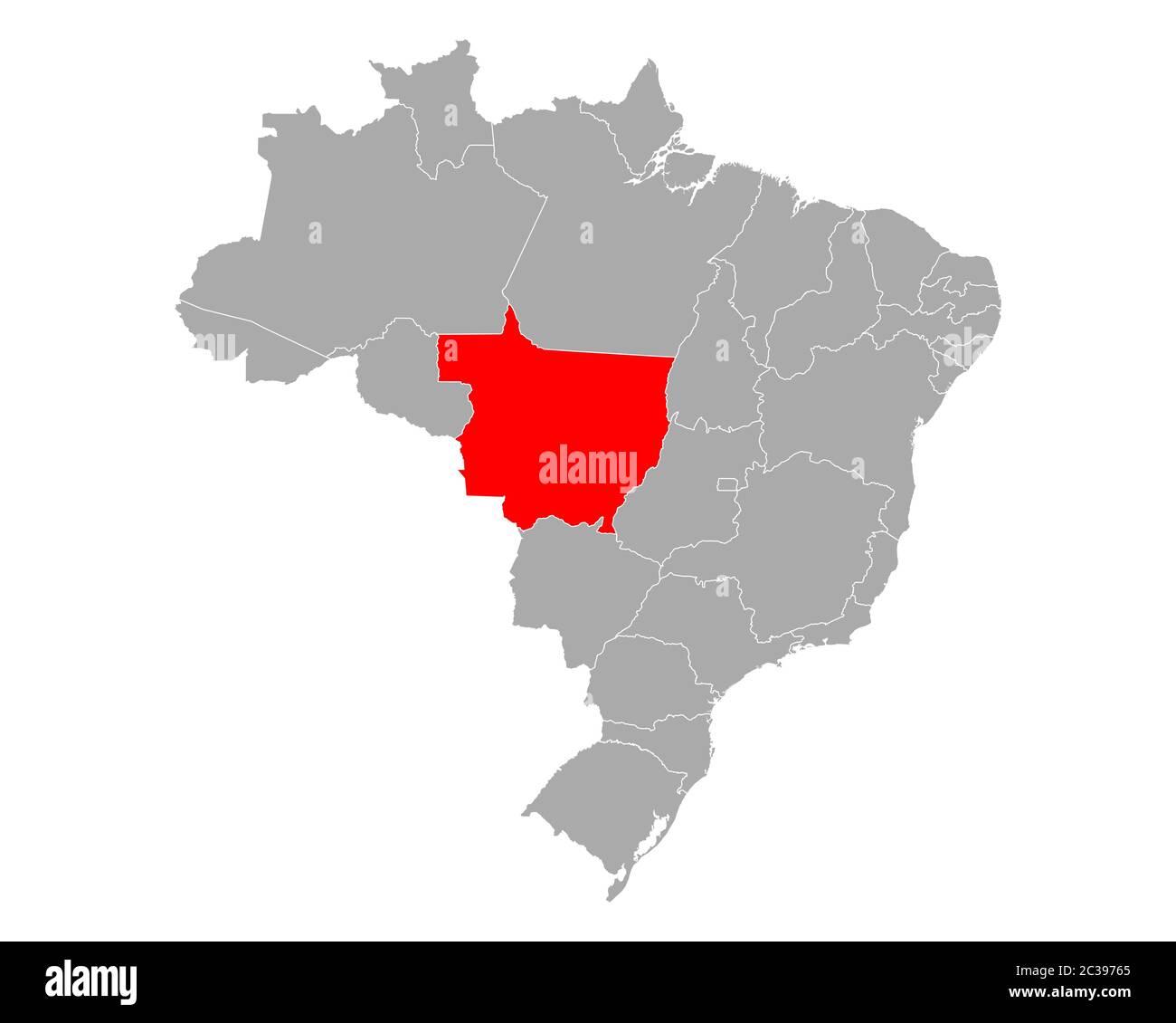 Map Of Mato Grosso In Brazil 2C39765 
