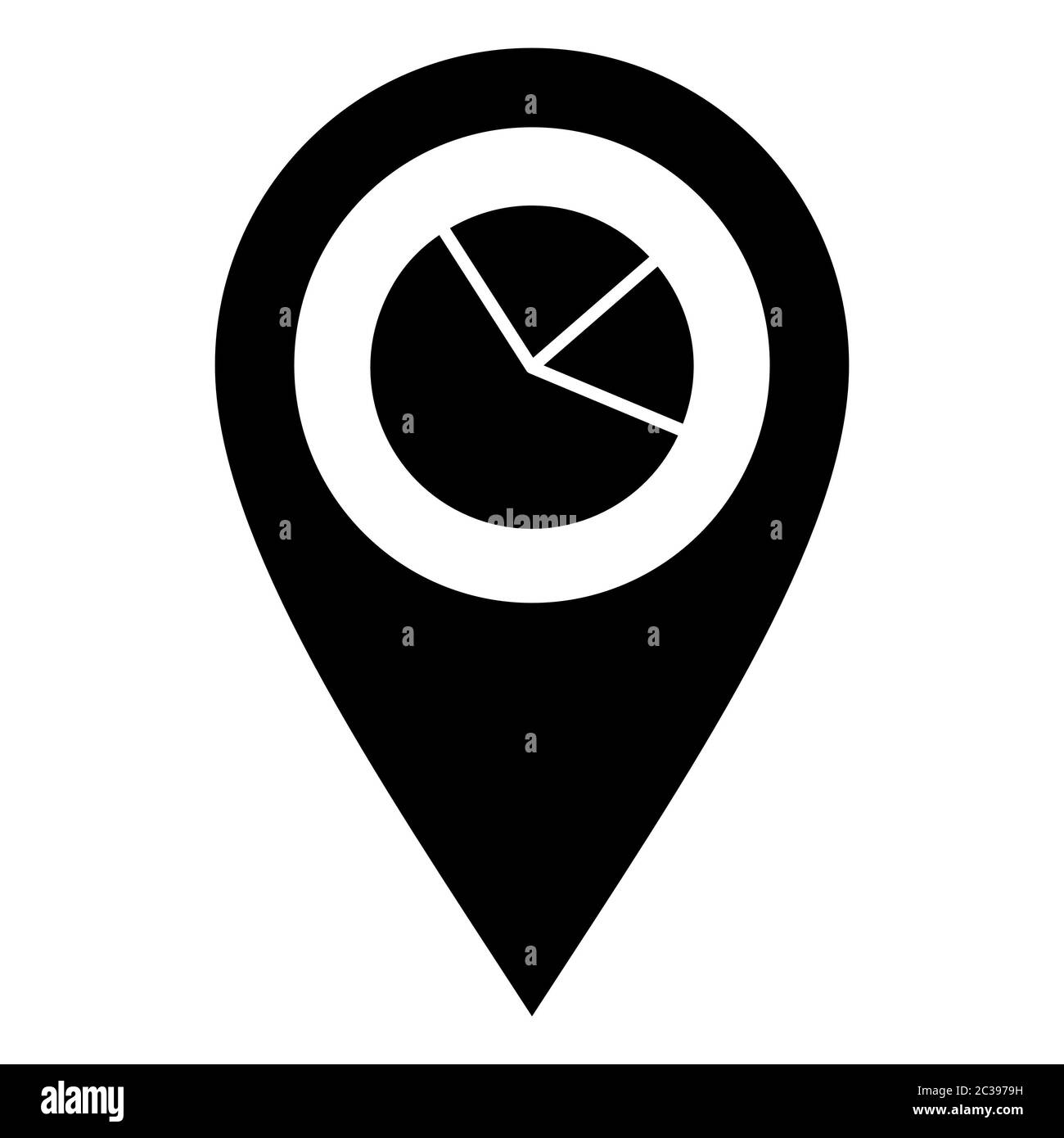 Pie Chart And Location Pin Stock Photo Alamy