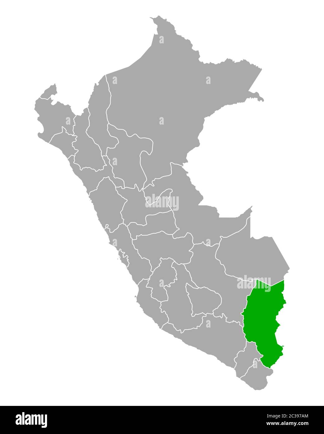 Map of Puno in Peru Stock Photo