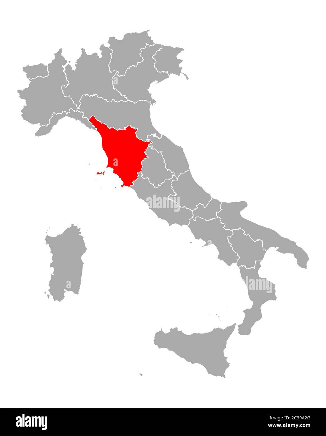 Map of Tuscany in Italy Stock Photo - Map Of Tuscany In Italy 2C39A2G 