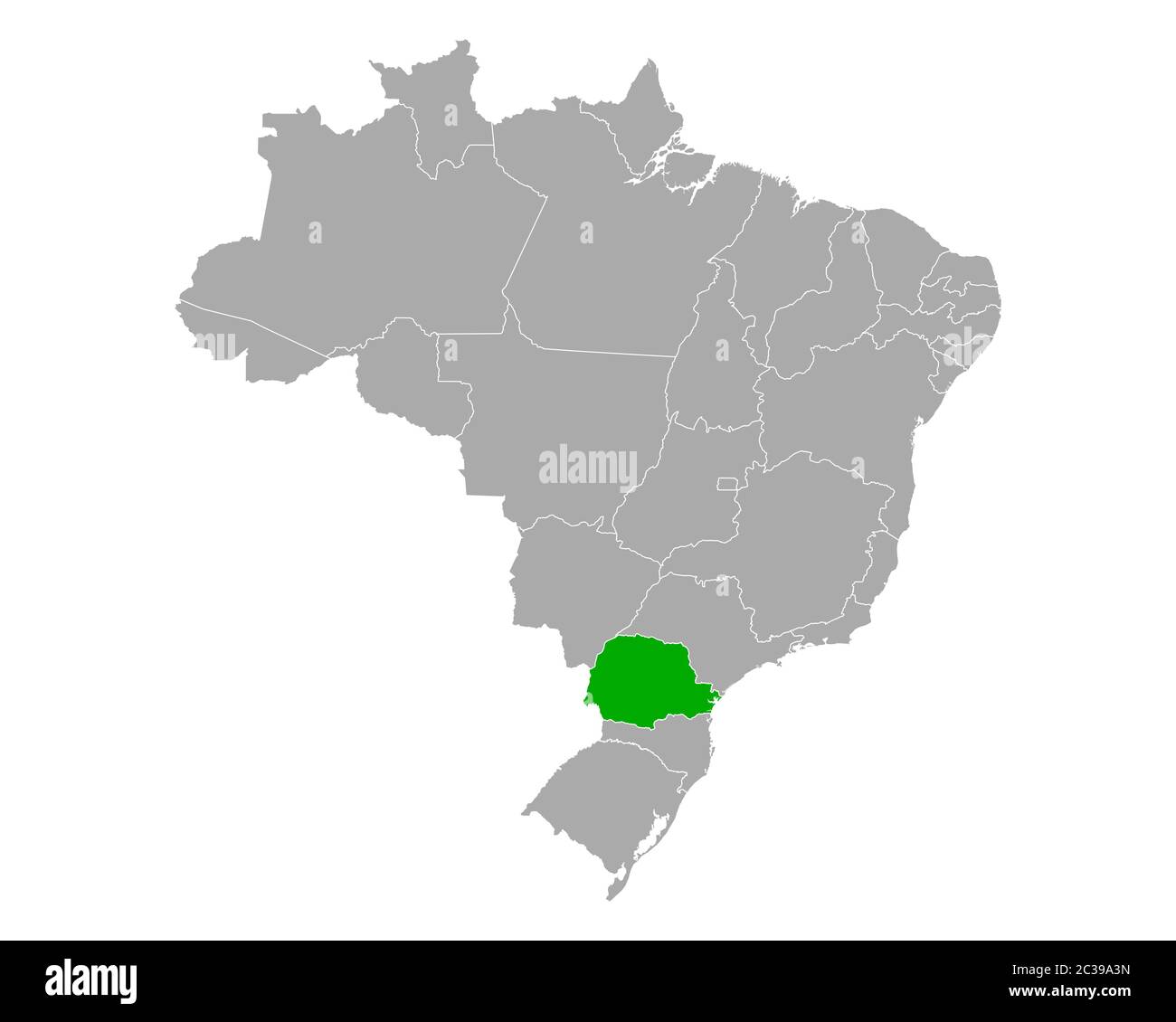 Map of Parana in Brazil Stock Photo - Alamy