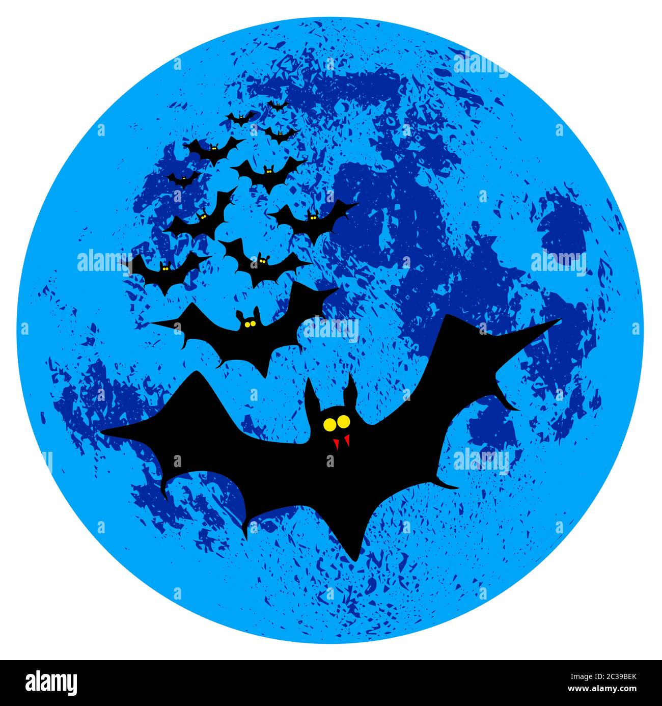 Vampire bats flying in formation against the moon Stock Photo Alamy