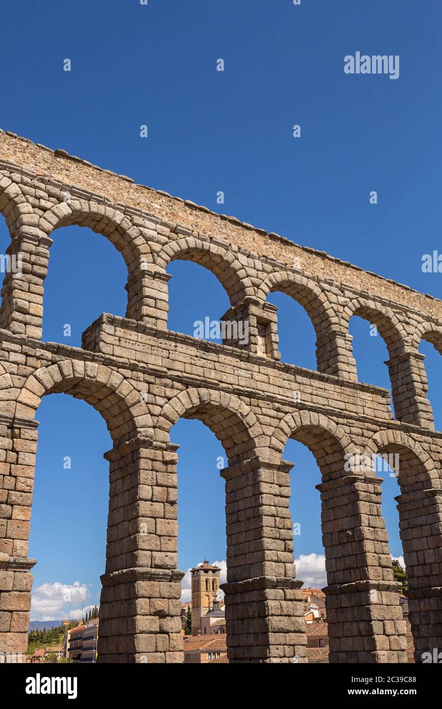 Segovia Aqueduct, ruins of ancient Rome, Segovia, Spain Stock Photo Alamy