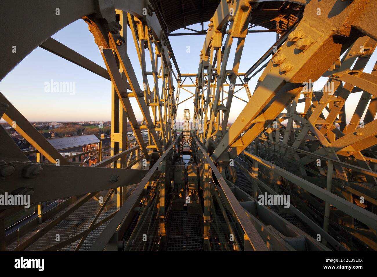 View from the conveyor shaft II to the conveyor shaft IV, Zeche Zollern II / IV, Dortmund, Germany Stock Photo