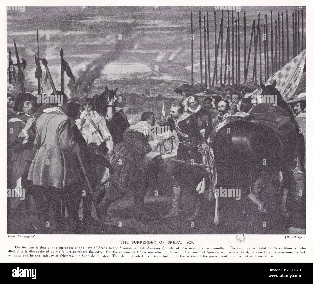 The Surrender of Breda, 1625 - painting by Velasquez. Stock Photo