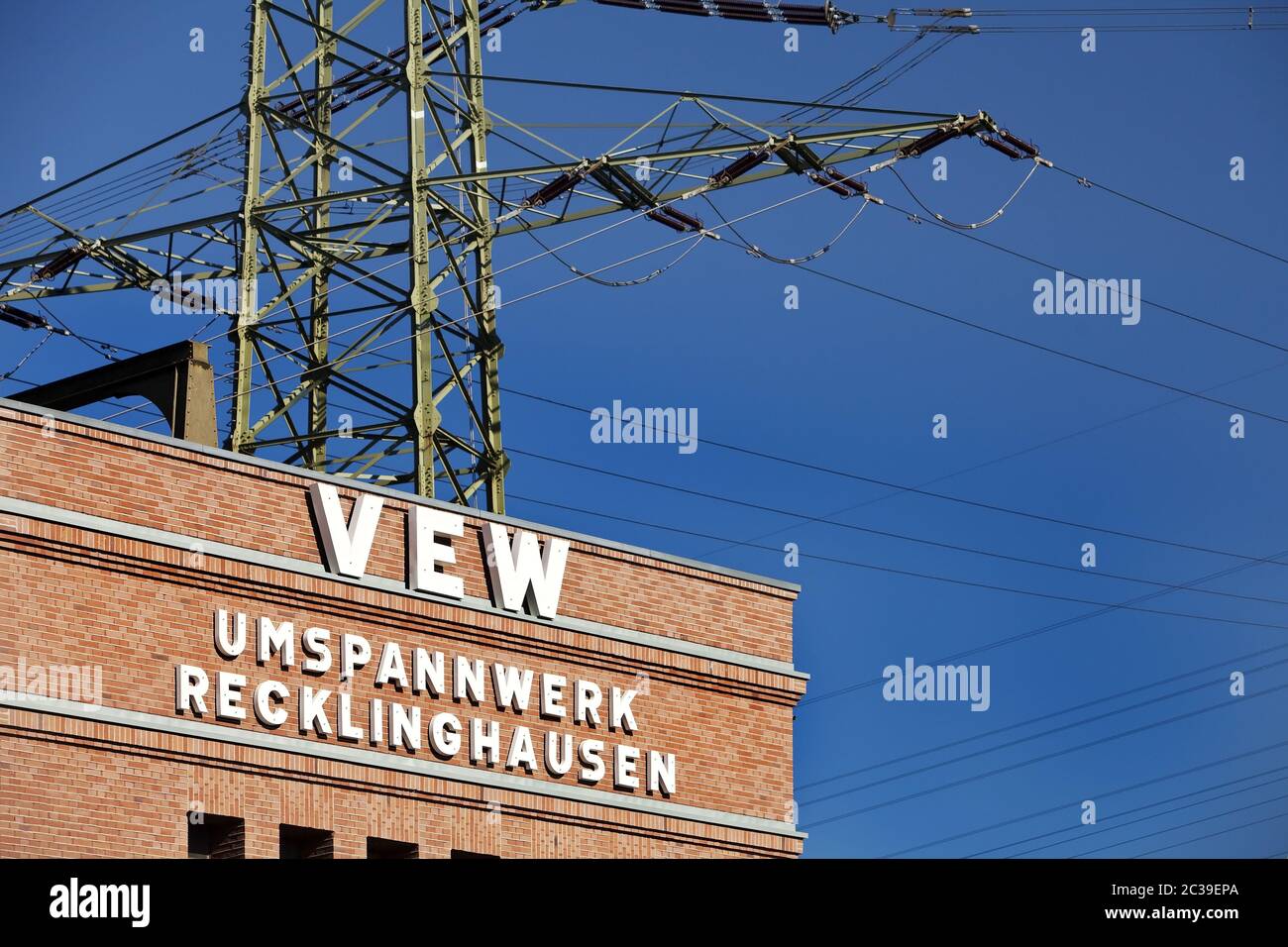 Substation Recklingkausen, route industrial culture, Recklinghausen, Ruhr area, Germany, Europe Stock Photo