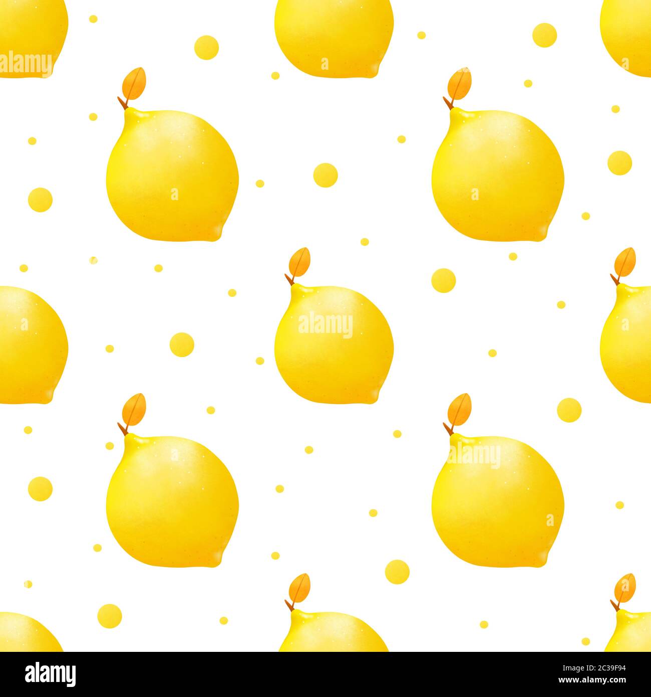 Lemons on a white background. Seamless pattern Stock Photo - Alamy