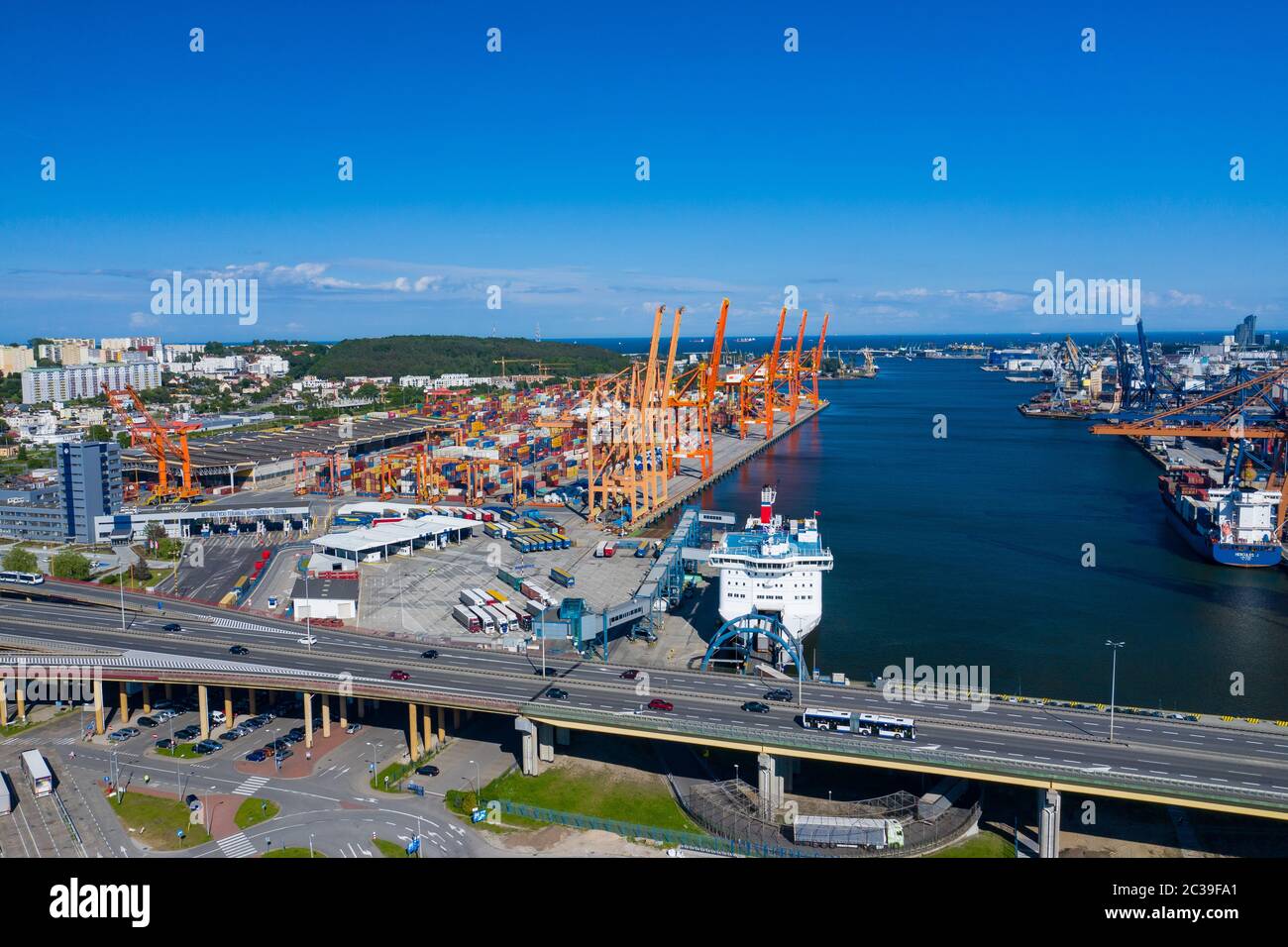 Baltic Container Terminal Gdynia Port Aerial View. Baltic Container Terminal in Gdynia Harbour ...